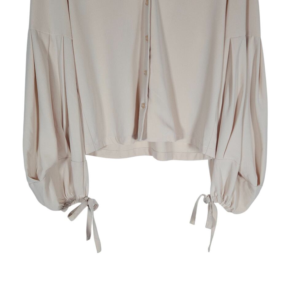 JOA Los Angeles Womens Blouse Small Beige Balloon Sleeve Feminine Fairycore Chic - Picture 5 of 14